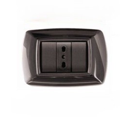 Life Placca 3 Moduli Nero Glittering