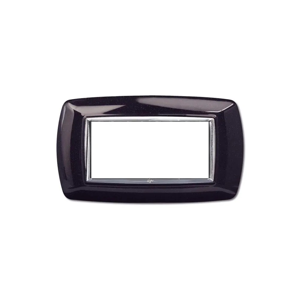 Life Placca 4 Moduli Nero Glittering