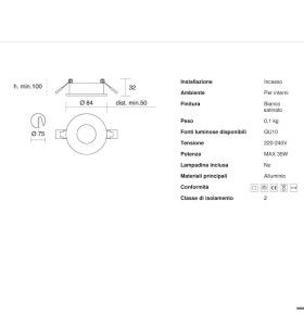 Faretto a incasso bianco