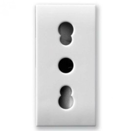 AVE - PRESA BIVALENTE 2P+T 10/16A BIANCA DOMUS
