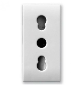 AVE - PRESA BIVALENTE 2P+T 10/16A BIANCA DOMUS