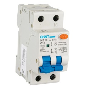 Interruttore magnetotermico differenziale 16A 0,03A C4,5KA 1P+N CHINT