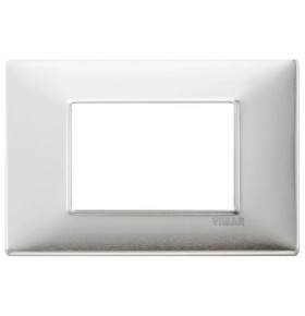 VIMAR PLANA PLACCA 3POSTI  ALLUMINIO SPAZZOLATO