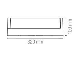 Applique block rettangolare bianco